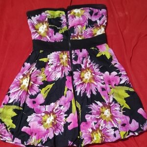 La Belle Floral Mini Dress - Pink and Green